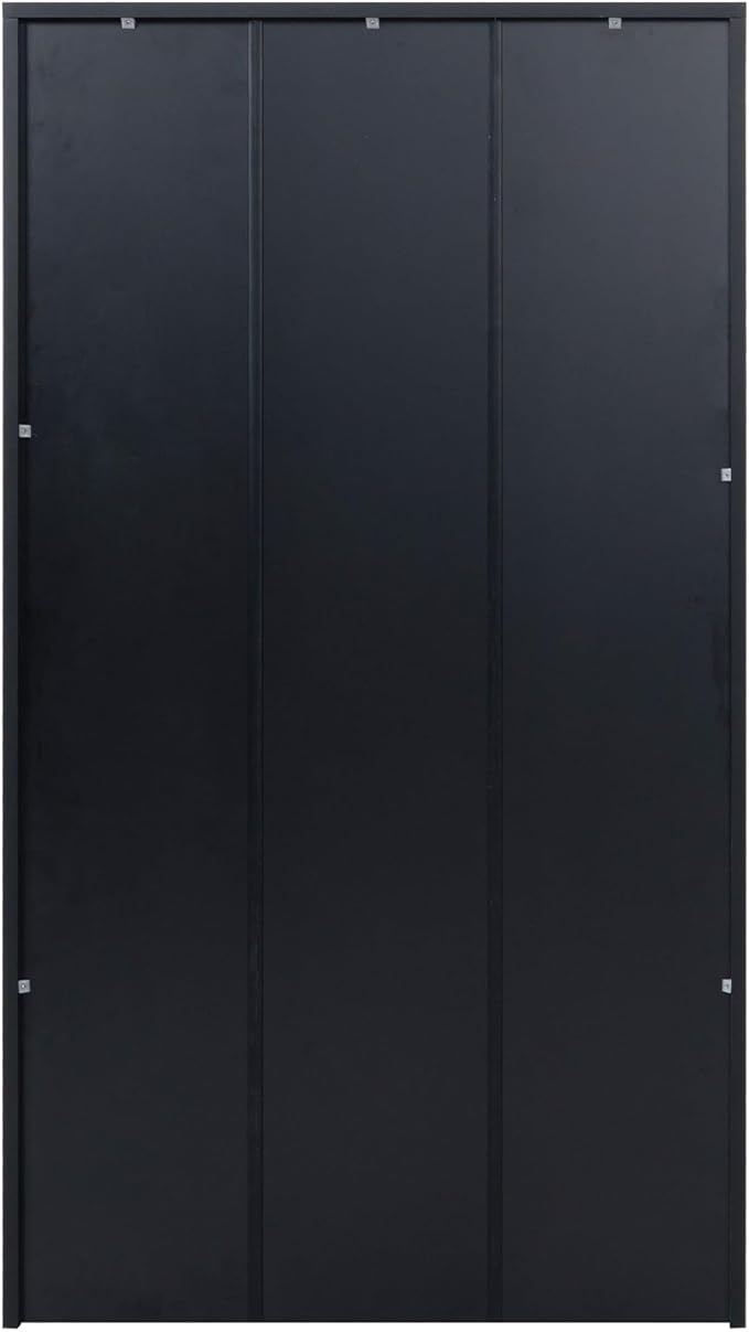 STARY 5 Shelf Black Bookcase 60 inch Tall Wood Bookshelf for Bedroom