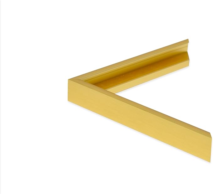 Frame My Mirror Gold Metal Framed Mirror, 26" x 32" Mirror for Bathroom, Metal Frame, True Reflections Glass, Gold Finish, Stanton Design, Hangs Horizontally or Vertically, Made in USA