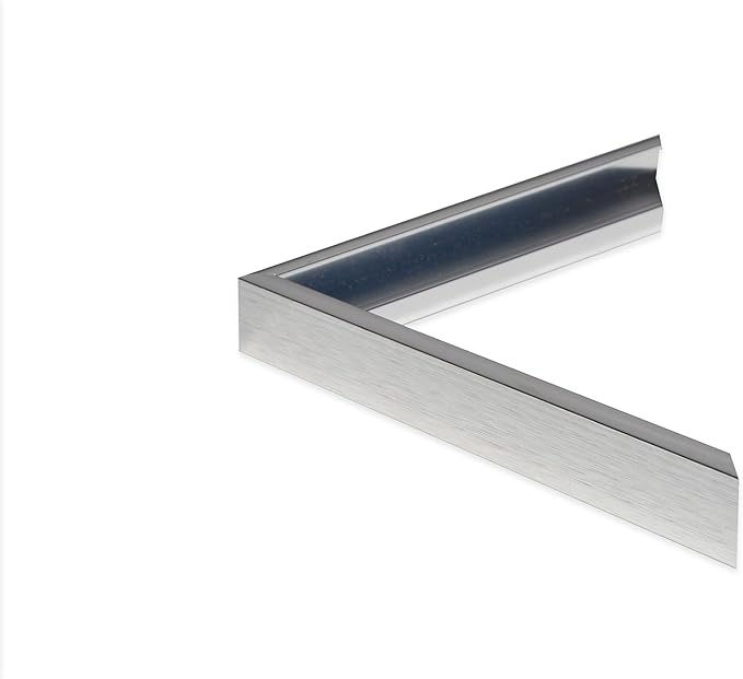 Frame My Mirror Silver Metal Framed Mirror, 28" x 48" Mirror for Bathroom, Metal Frame, True Reflections Glass, Chrome Finish, Stanton Design, Hangs Horizontally or Vertically, Made in USA