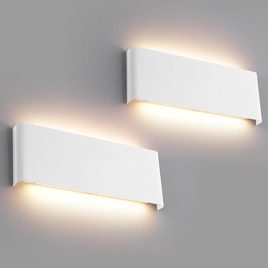 Bathroom Vanity Light, 15W Dimmable LED Wall Lamp, 5 CCT Adjustable（3000K-6500K, 2 Pack White Modern Wall Sconce lamp,Up and Down Wall Lighting for Bedroom, Above Dressing Table