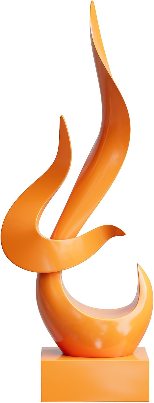 Dosker Flame Sculptures Home Decor, Abstract Statues Shelf Decor, Table Decor, Desk Decor for Living Room Office, Kitchen (Orange)