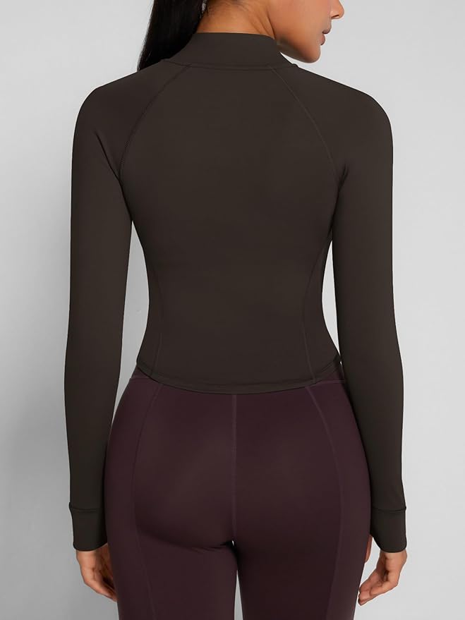 GYM RAINBOW Womens Snatched Workout Jackets Lightweight Zip Up Slim Fit Gym Track Athletic Jackets with Thumb Holes