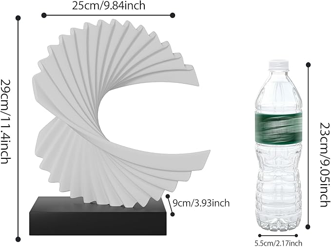 Wave Sculpture, Resin Home Decor Art, Modern Funky Wave Sea Ornament, Abstract Statues, White