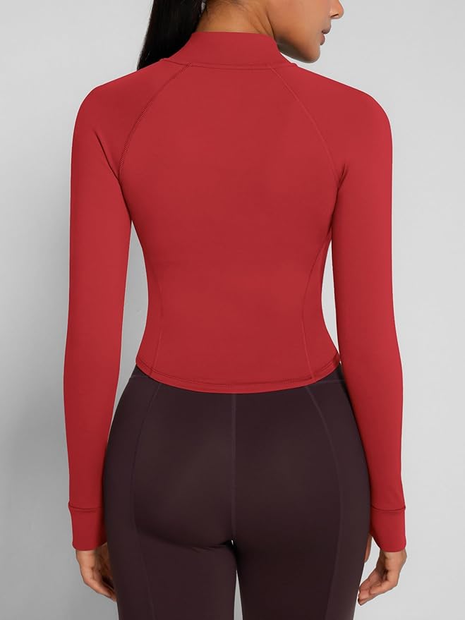 GYM RAINBOW Womens Snatched Workout Jackets Lightweight Zip Up Slim Fit Gym Track Athletic Jackets with Thumb Holes