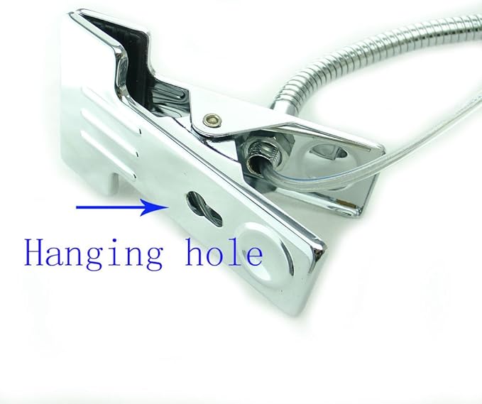 QUANS 5W 5x1W Cool White Clamp Clip on 19inch Flexible Gooseneck High Power LED Desk Table Sewing Study Work Bedside Reading Swing Arm Light Lamp,Ultra Bright Silver 110V US Plug