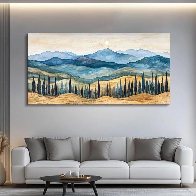 ZUITINGHUA Canvas Wall Art For Living Room Large Wall Decor For Office Bedroom Decorations Mountains Landscape Pictures Abstract Painting Artwork Room Wall Mural Aesthetic Home Decor 30x60 In