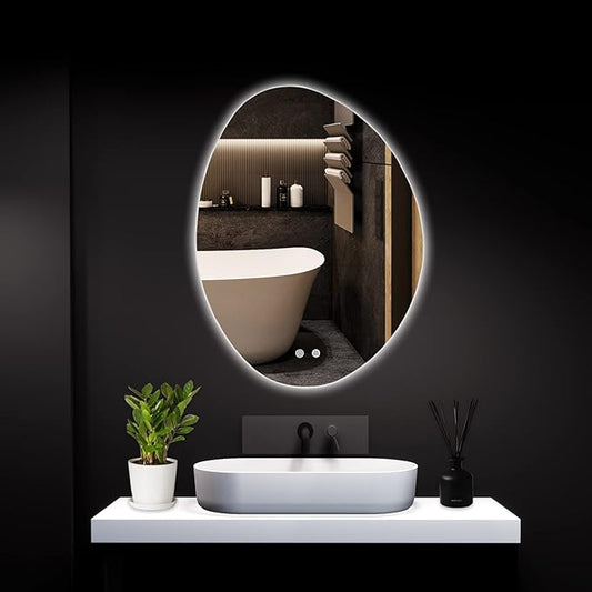 HOMECOOKIN Led Mirror for Bathroom, 24 x 32 Inch Bathroom Vanity Mirror with Lights Adjustable 3 Colors, Anti-Fog Wall Mounted Backlit, Horizontal &amp; Vertical