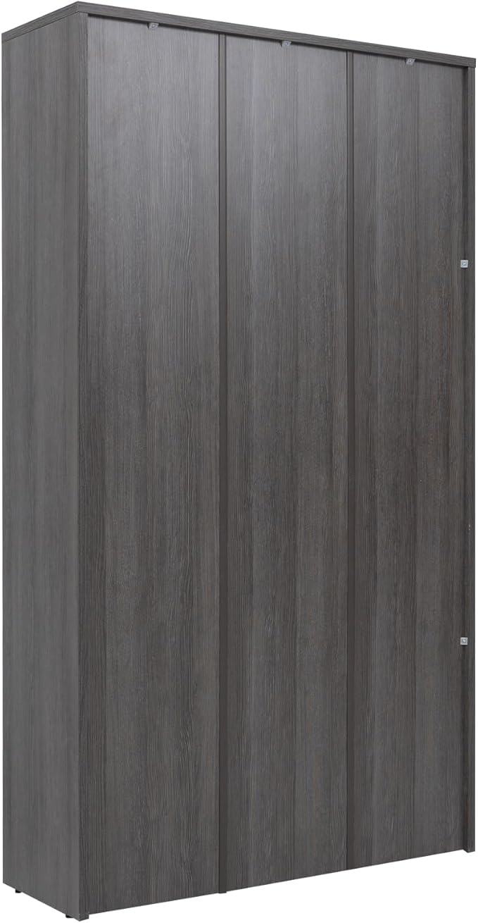 STARY 5 Shelf Carbon Black Bookcase 60 inch Tall Wood Bookshelf for Bedroom