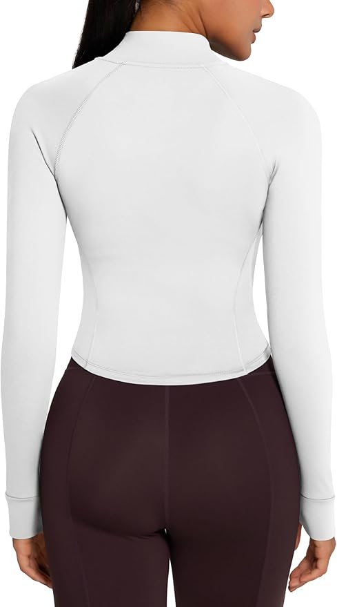 GYM RAINBOW Womens Snatched Workout Jackets Lightweight Zip Up Slim Fit Gym Track Athletic Jackets with Thumb Holes