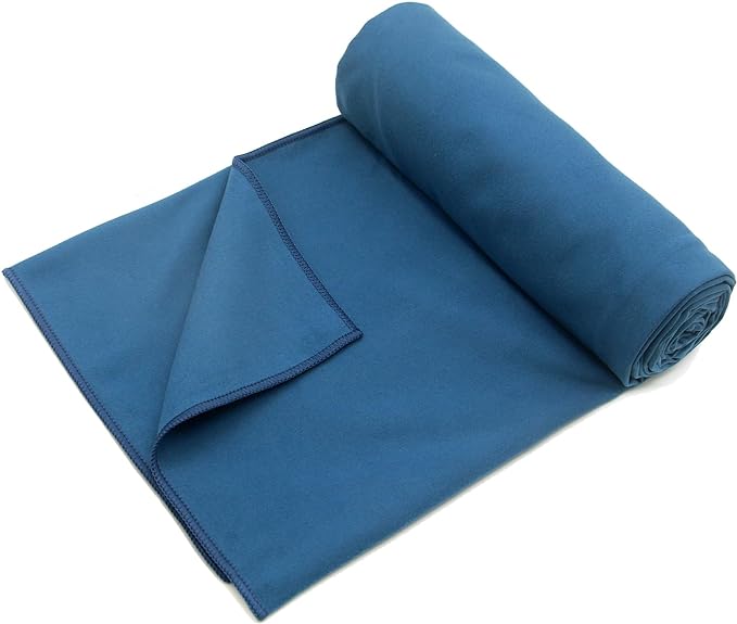 Eunzel 2 Pack Hot Yoga Towel Non Slip Yoga Mat Towel Non-Slip Sweat Absorbent Microfiber Towel for Hot Yoga, Pilates and Workout 72" x 26.5", Navy