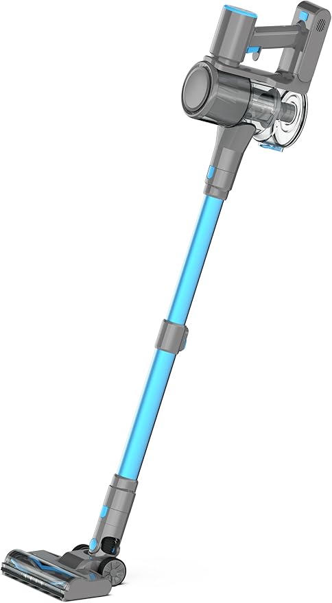 Zefiro Cordless Vacuum Cleaner for Home,450W /40Kpa 50Mins Stick Vacuum,Anti-Tangle 1.5L Dust Cup, Rechargeable Wireless Handheld Vacuum for Pet Hair/Carpet/Floor, Gray