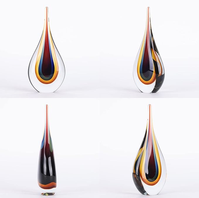 DOVDOV Hand-Blown Glass Sculpture - Unique Mediterranean Decorative Glass Art Collection Statue, Suitable for Office, Bookshelf, Living Room Coffee Table, Mantelpiece Filling