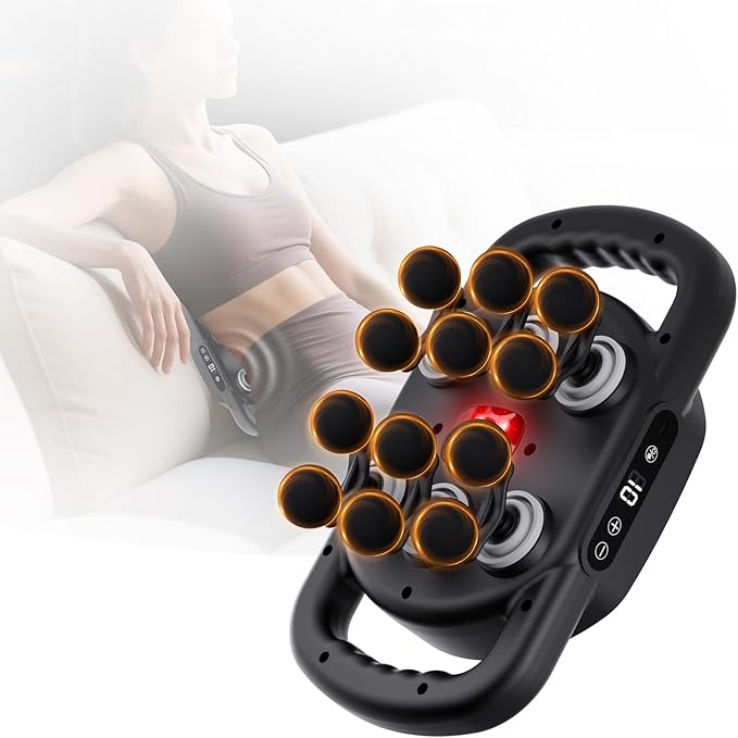 12 Head Massage Gun Deep Tissue with 9 Levels & 9 Modes,Electric Percussion Massager Tool for Back/Shoulder/Waist/Leg/Arm/Foot/Buttocks- Full Body Muscle Pain Relief, Ideal Gifts for Women/Men/Mom/Dad