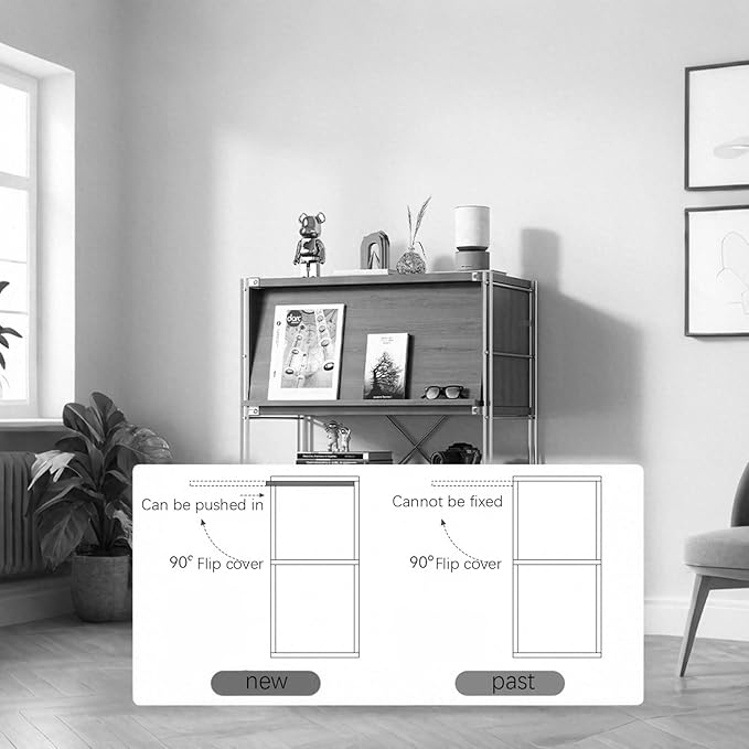 Small Bookshelf, Vintage Industrial Style Bookcase/Metal and Wood Bookshelf Furniture, Book Organizers and Storage, Wood and Metal Bookshelfs, for Home Living Room Bedroom Office Storage