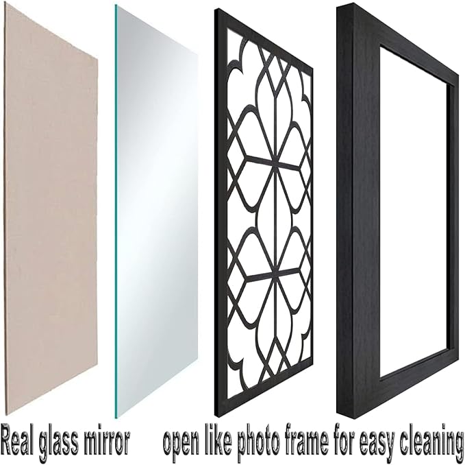 Wocred Set of 2 Rectangular Wall Mirror,Gorgeous Rustic Farmhouse Accent Mirror,Black Entry Mirror for Bathroom Renovation,Bedrooms,Living Rooms and More(11”x15”)