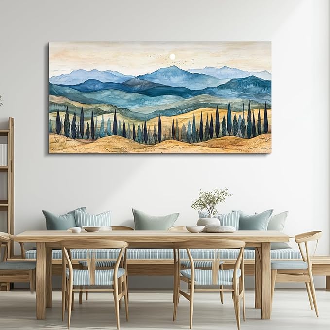 ZUITINGHUA Canvas Wall Art For Living Room Wall Decor For Bedroom Office Wall Decoration Mountains Landscape Painting Abstract Pictures Artwork Room Aesthetic Home Decor 20x40 In