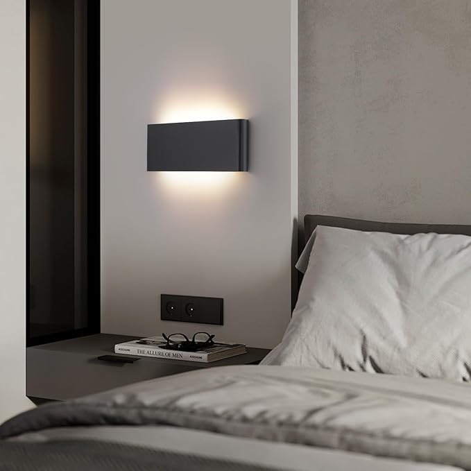 Bathroom Vanity Light, 15W Dimmable LED Wall Lamp, 5 CCT Adjustable（3000K-6500K, 2 Pack Black Modern Wall Sconce lamp,Up and Down Wall Lighting for Bedroom, Above Dressing Table