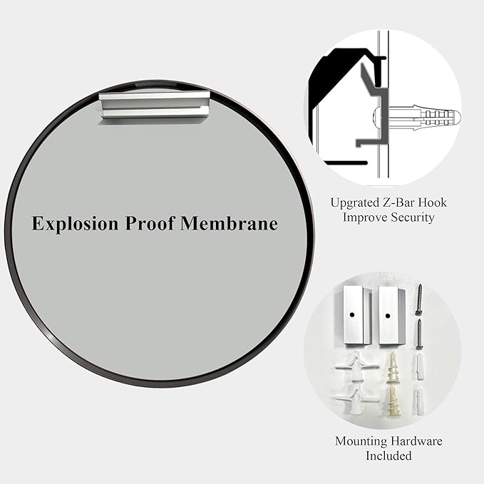 Large Round Gold Mirror 36 inch, Matte Gold Circle Mirror for Wall, Bathroom, Living Room, Hallway -Metal Framed Circular Decor