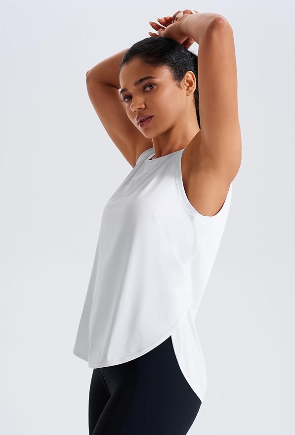 JOYSPELS Ice Silk Workout Tank Tops for Women Cool-Dry Sleeveless Loose Fit Yoga Shirts Athletic