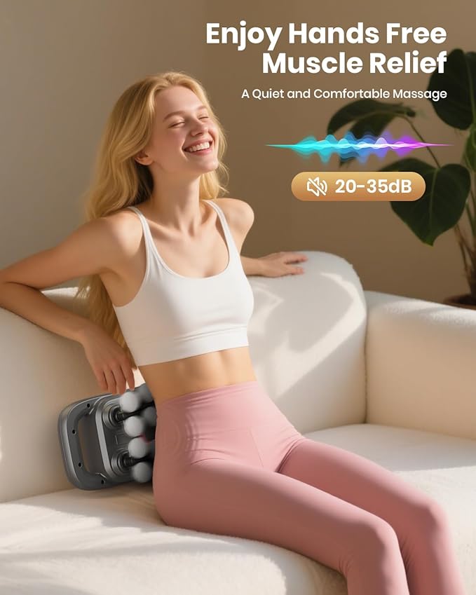 16-Head Massage Gun, Deep Tissue Back Massager with 30 Adjustable Intensities & 3 Modes, Electric Percussion Massager, Gun Tool for Back/Shoulders/Legs/Arms/Neck & Full Body Muscle Pain Relief