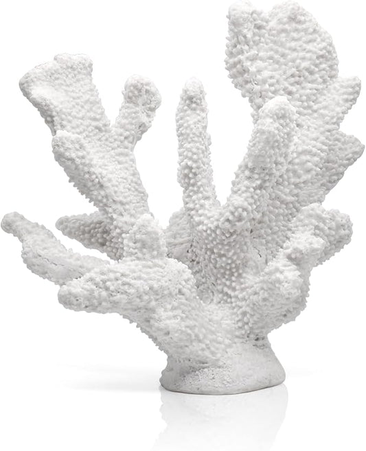 White Resin Coral Decorations Artificial Coral Statue Home Décor Accents Hawaiian Beach Decorations for Home Nautical Decorations Beach Themed Home Living Room Party Decor
