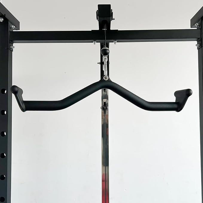 Lat Pull Down Bar T bar Row Attachment, V Bar Tricep Lat Pulldown Attachments, Back Strength Training Bar for Home Gym Exercise Cable Machine Attachments