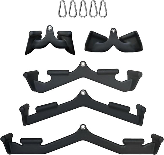 Lat Pull Down Bar T bar Row Attachment, V Bar Tricep Lat Pulldown Attachments, Back Strength Training Bar for Home Gym Exercise Cable Machine Attachments