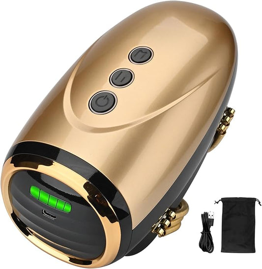 Cordless Handheld/Barber Massager Massager, Charge Neck/Legs/Hand/Face Massager, 2 Massage Nodes 2600AMH (Golden