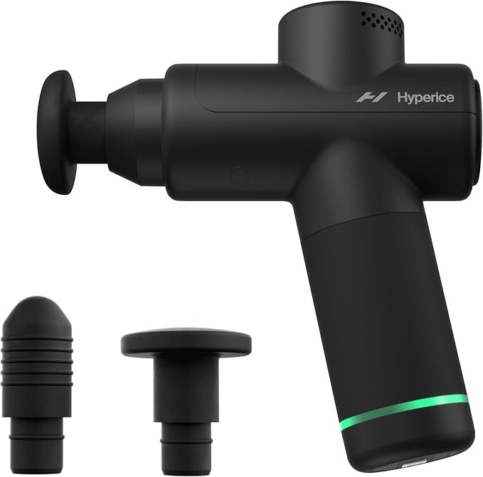 Hyperice |Hypervolt Go 2 Handheld Percussion Massage Gun Featuring Quiet Glide Technology, 3 Speeds, 2 Interchangeable Heads | Hypervolt Heated Head Attachment for All Hypervolt Models| Bundle