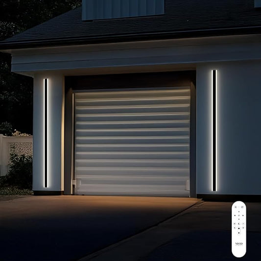 𝗠𝗢𝗗 𝗟𝗜𝗚𝗛𝗧𝗜𝗡𝗚 Haylen | Waterproof Outdoor Wall Light, LED Dimmable with Remote 3000K-6000K, Long Outdoor Porch Lights, Wired Lighting Fixture, Patio Exterior Wall Sconce, 1-Pack (Black, 79")