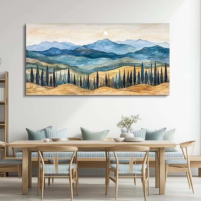 ZUITINGHUA Canvas Wall Art For Living Room Large Wall Decor For Office Bedroom Decorations Mountains Landscape Pictures Abstract Painting Artwork Room Wall Mural Aesthetic Home Decor 30x60 In