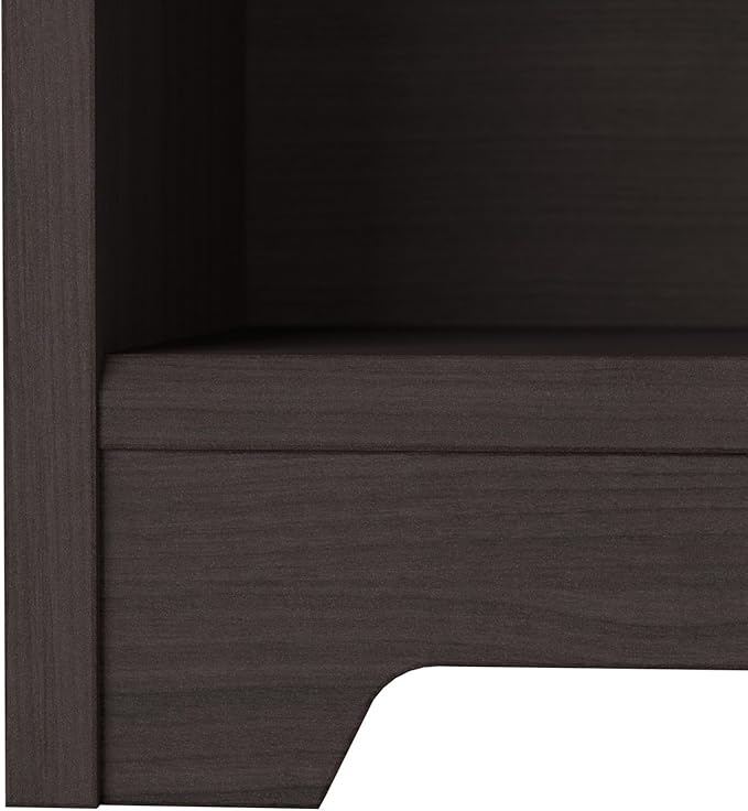 Bush Furniture Cabot Tall 5 Shelf Bookcase | Large Open Bookshelf in Heather Gray | Sturdy Display Cabinet for Library, Living Room, and Home Office