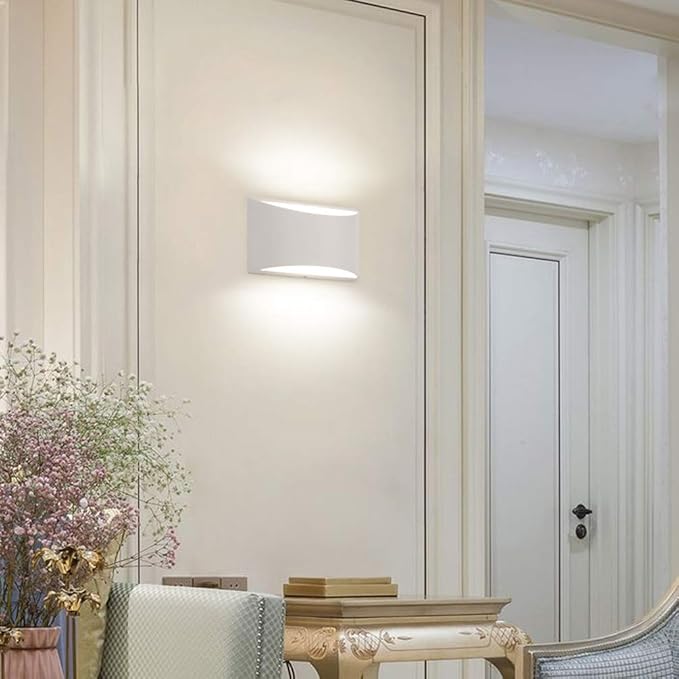 Aipsun Indoor Aluminum Modern LED Wall Sconce Hardwired Interior Wall Lights Set of 2 Up and Down Wall Mount Light for Living Room Bedroom Hallway Corridor Cool White 6000K(with G9 Bulbs)