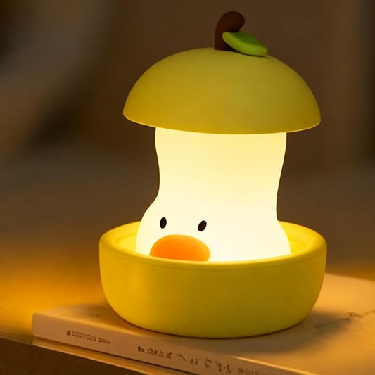 Pear Duck Night Light, Rechargeable Bedside Touch Lamp, Portable Dimmable Sleep Nightlight, Cute Table Night Lamps, Gifts for Kids, Teens, Adults, Bedroom Office Home Decor(Green)