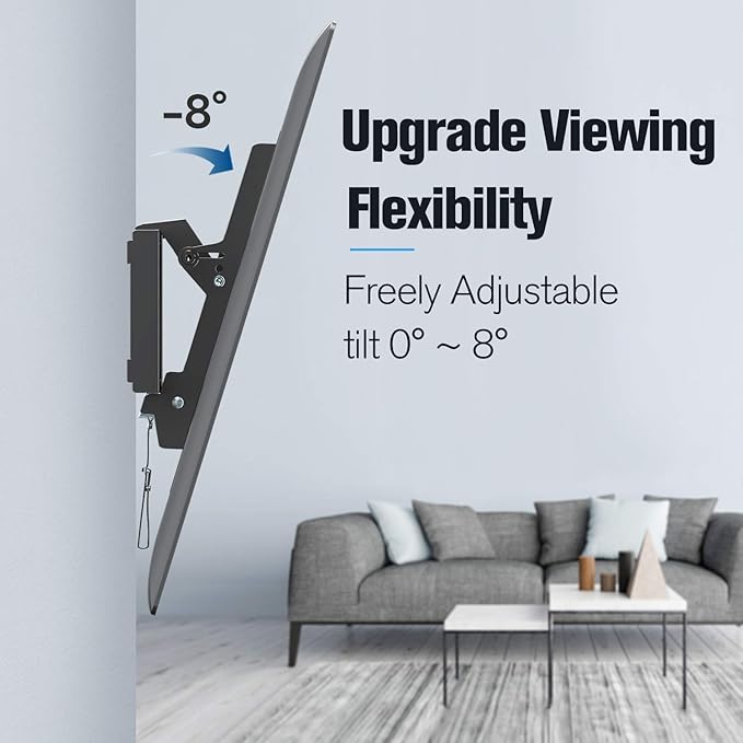 Mounting Dream TV Wall Mount for Most 37-70 Inch Flat Screen TV with Tilting, Low Profile & Space Saving Wall Mount for 16",18",24" Stud, TV Mount Bracket for up to VESA 600 x 400mm, 132lbs MD2868-LK