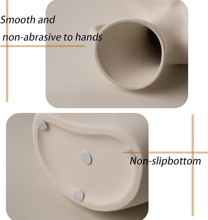 Ceramic Vase, Human Body Vase for Home Decor, Modern Minimalist Boho White Vase for Living Rooms, Bedrooms, Shelves, Dining Tables, Bathrooms, and Offices (White)