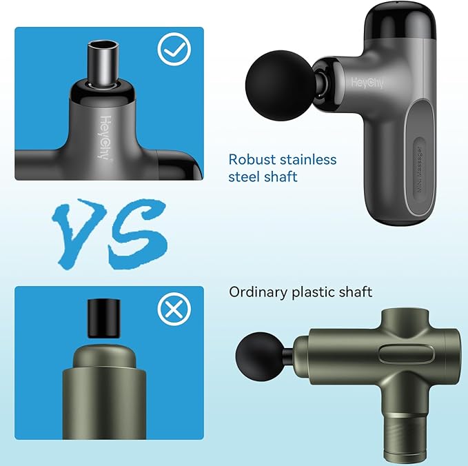 Mini Massage Gun with Heat and Cold, Deep Tissue Massage Gun, Portable Percussion Muscle Massager with 4 Massage Heads for Athletes