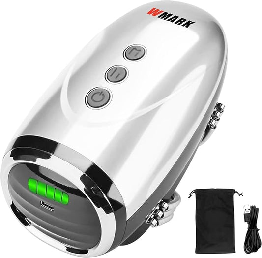 Cordless Handheld/Barber Massager Massager, Charge Neck/Legs/Hand/Face Massager, 2 Massage Nodes 2600AMH-(Silver)