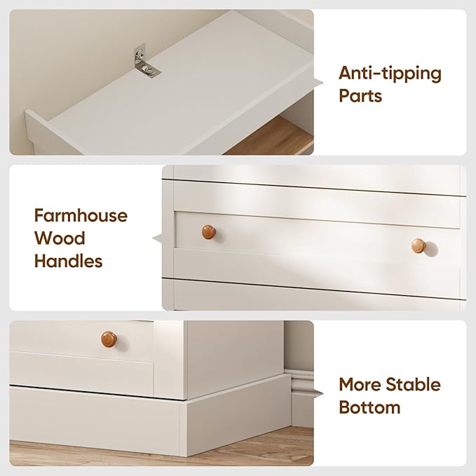 Vyre 71" Tall Farmhouse Kitchen Pantry, Large Storage Cabinets with Glass Doors, Adjustable Shelves, Wood Versatile Hutch Cabinet for Living Room, Dining Room