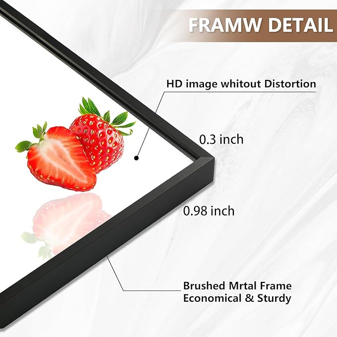 Black Bathroom Mirror, 20"x28" Rectangle Mirror, Matte Black Mirror, Metal Frame Square Corner Vanity Mirror, Wall Mounted Mirror for Modern, Living Room, Bedroom, Horizontal Or Vertical