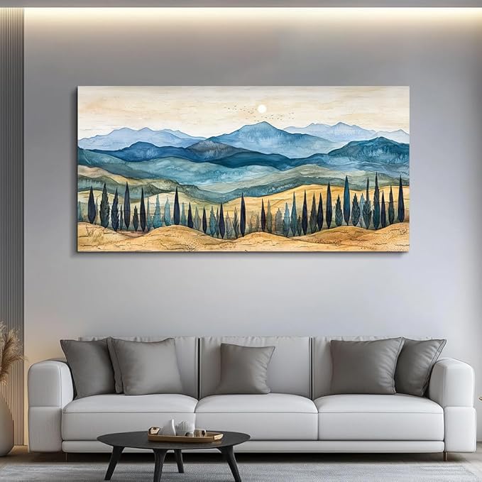 ZUITINGHUA Canvas Wall Art For Living Room Wall Decor For Bedroom Office Wall Decoration Mountains Landscape Painting Abstract Pictures Artwork Room Aesthetic Home Decor 20x40 In