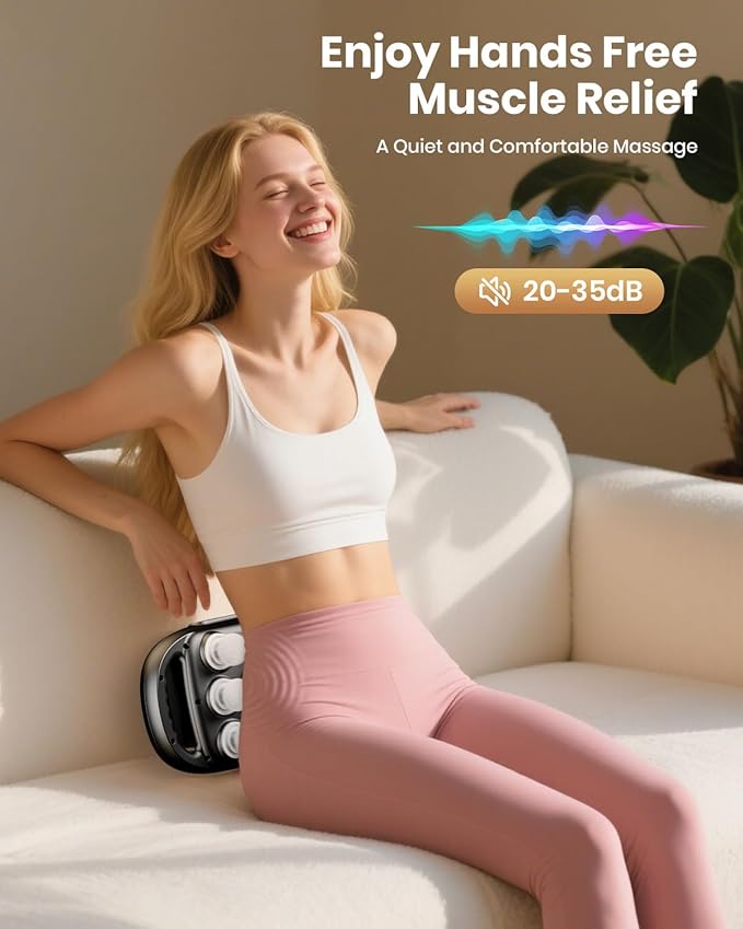 6-Head Massage Gun, Deep Tissue Back Massager with 9 Adjustable Intensities & 9 Modes, Electric Percussion Massager, Gun Tool for Back/Shoulders/Legs/Arms/Neck & Full Body Muscle Pain Relief