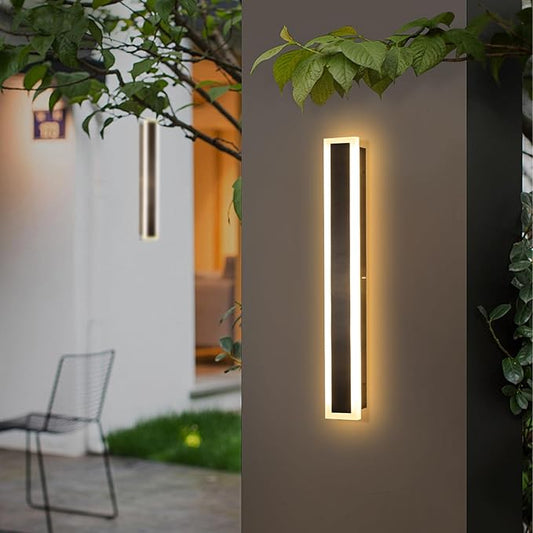 24 Inch Modern Wall Lights Outdoor, 2 PCS Outdoor Wall Sconce Dimmable 3000K-6000K IP65 Waterproof Exterior Long Wall Light for Doorway Porch Stairway Patio