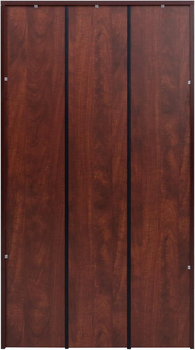 STARY 5 Shelf Cherry Bookcase 60 inch Tall Wood Bookshelf for Bedroom