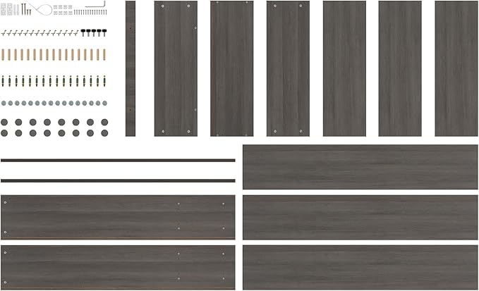 STARY 5 Shelf Carbon Black Bookcase 60 inch Tall Wood Bookshelf for Bedroom