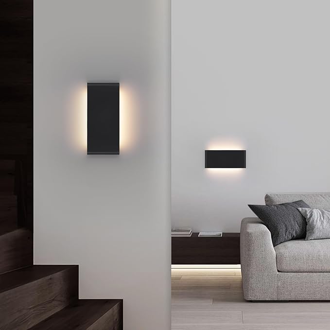 Bathroom Vanity Light, 20W Dimmable LED Wall Lamp, 5 CCT Adjustable（3000K-6500K, 2 Pack Black Modern Wall Sconce lamp,Up and Down Wall Lighting for Bedroom, Above Dressing Table