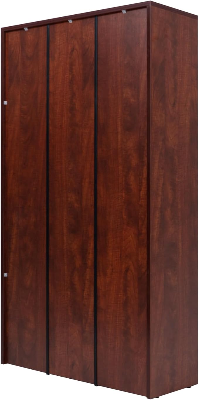 STARY 5 Shelf Cherry Bookcase 60 inch Tall Wood Bookshelf for Bedroom