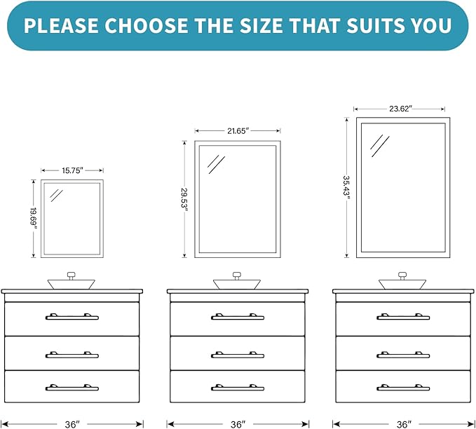 Retro Copper Effect Framed Wall Mirror, 24x36 Rectangle Mirror, 1/8"Anti-desilvering Tempered Glass, Sustainable&amp;Sturdy Frame, Anti-Rust, HD Reflection &amp;3min Fast Setup for Bathroom Living Room