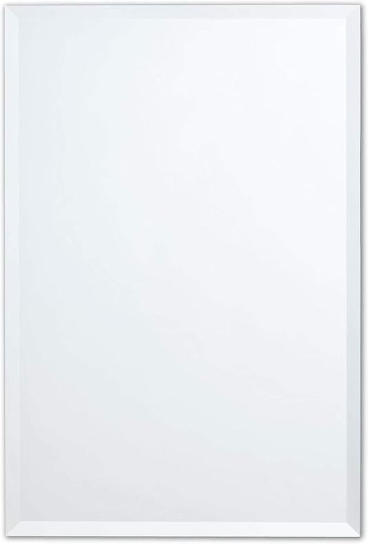 Better Bevel Frameless Rectangle Mirror, 30" x 40" Bathroom Wall Mirror w/Beveled Edge