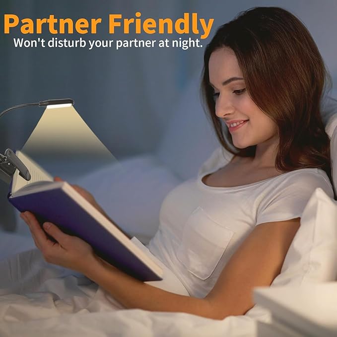 10 Pack Book Lights, Reading Lights for Books in Bed-Eye Caring 3 Colors, Stepless Dimming, 360° Flexible Studying Small Desk Lamp, Lightweight Clip-on LED Night Light for Book Lovers